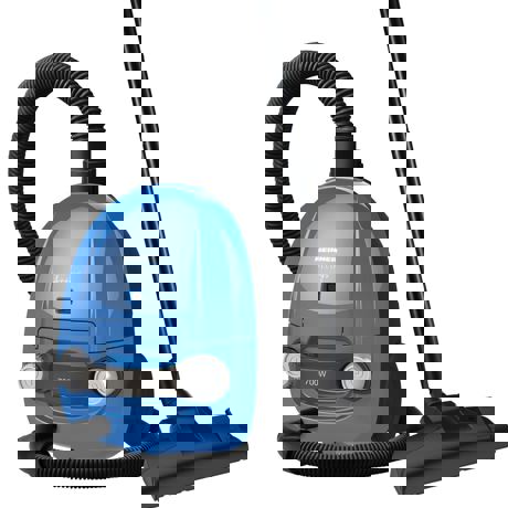 Aspirator cu sac Heinner HVC-M700BL, 700 W, Sac hartie, 1.5 L, Tub plastic, Albastru