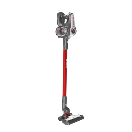 Aspirator vertical Hoover Rhapsody RA22SE 011, 22 V, 0.7 L, max. 35 min., Filtru scame, Perie mini turbo, Accesorii 2-in-1, Rosu/gri 39400359