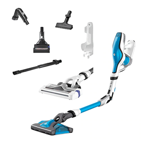 Aspirator vertical Rowenta Air Force Flex Aqua RH9490WO, 0.65 L, Autonomie 35 de min. (max.), Alb/albastru