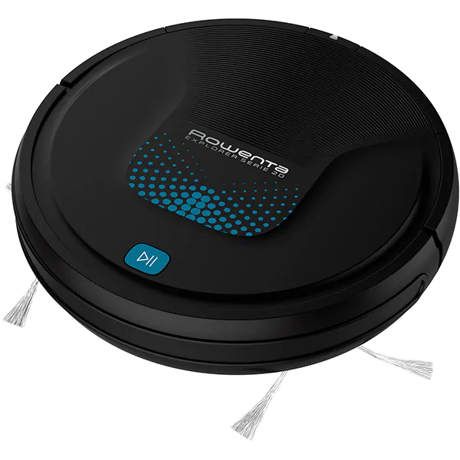 Robot de aspirare Rowenta Explorer Serie 20 RR6875WH, 0.25 L, 3 programe de curatare, Senzori infrarosu, Autonomie 150 min., Mop microfibra, Negru