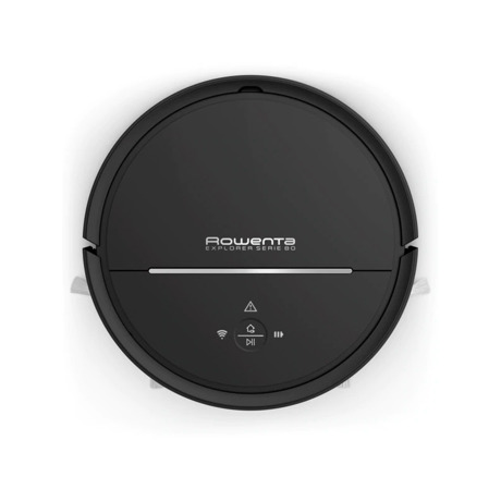 Aspirator robot ROWENTA X-Plorer Animal Serie 80 RR7755WH, 2 programe de curatare, 3 niveluri putere, Autonomie 120 minute (maxim), Sistem Aqua Force, Negru