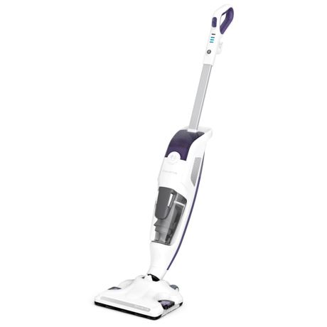 Aspirator vertical cu abur Rowenta Clean & Steam Revolution RY7731WH, 1500 W, 0.3 L/0.47 L, Autonomie abur 30 min. (max.), Filtru anticalcar, Alb/mov