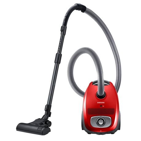 Aspirator cu sac Samsung VC07RVNJGRL, 750 W, 3 l, Negru/Rosu, Filtru Cyclone Opțional