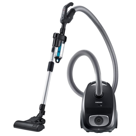 Aspirator cu sac Samsung VC07UHNJGBB, 750 W, 3 l, Negru, Filtru Cyclone Opțional