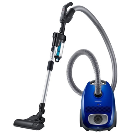 Aspirator cu sac Samsung VC07VHNJGBL, 750 W, 3 l, Negru/Albastru, Filtru Cyclone Opțional