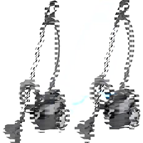 Aspirator cu sac Vortex VO4501, 2 L, 750 W, Filtru HEPA, Perie de podea, Perie pentru parul animalelor, Perie canapele, Negru/albastru