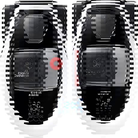 Robot de aspirare Samsung VR10M702HUW/GE, 0.3 L, 80 W, 0.3 L, 5 programe, aut. 60 min., FullView Sensor™ 2.0, Edge Clean Master, Alb/Negru