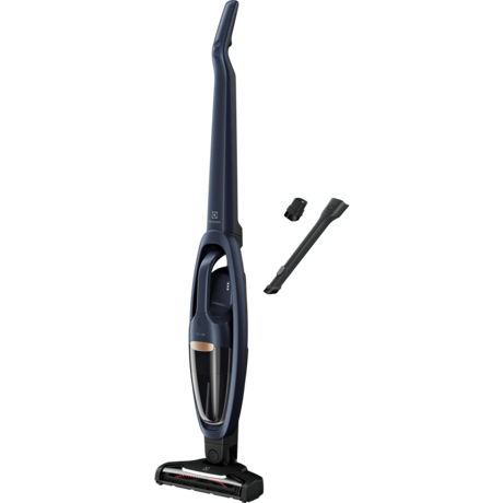 Aspirator vertical Electrolux WQ71-50IB, 21.6 V, Autonomie 14/50 min., Filtrare ciclonica, Acumulator Li-ion, Indigo