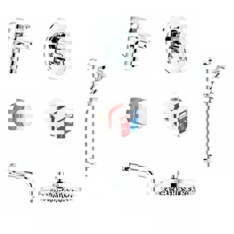 Set 7 in 1 pentru baie Kludi Logo Neo, Pentru Sisteme incastrate, 376300575