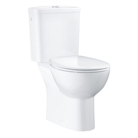 Set vas WC Grohe Bau Ceramic, Capac soft close, Cu rezervor cu alimentare laterala, Alb, 39496000