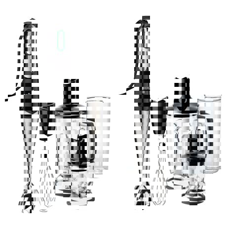 Mixer vertical Braun MQ 745 Aperitif, 750 W, Blender 1.25 l, Tocator, Negru/Inox