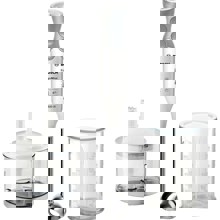 Blender de mana Bosch MSM66120, 600W, 12 viteze + functie Turbo, Vas mixare, Minitocator, Alb / Gri