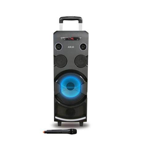 Boxa portabila activa AKAI, Bluetooth cu USB/Card Reading/Functie de inregistrare, 80W, Negru, ABTS-1002