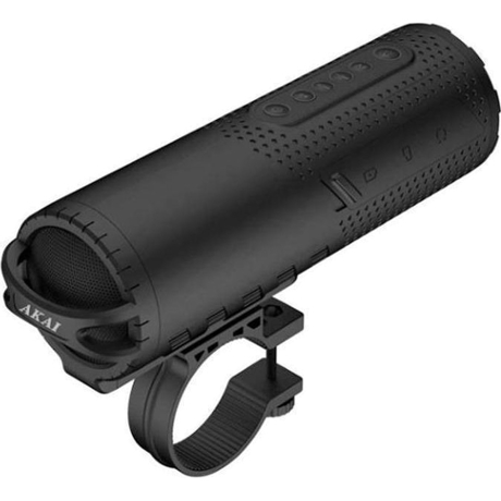 Boxa portabila AKAI ABTS-N01, Bluetooth, Lanterna 3W, Suport bicicleta, Negru