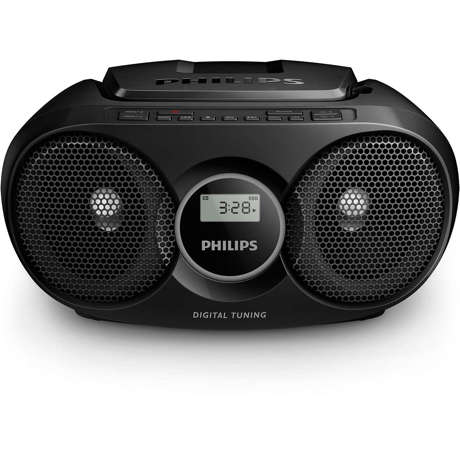 Microsistem audio Philips AZ215B/12, 3 W, CD, AUX, Dynamic Bass Boost, Negru