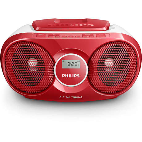 Microsistem audio Philips AZ215R/12, 3 W, CD, AUX, Dynamic Bass Boost, Rosu