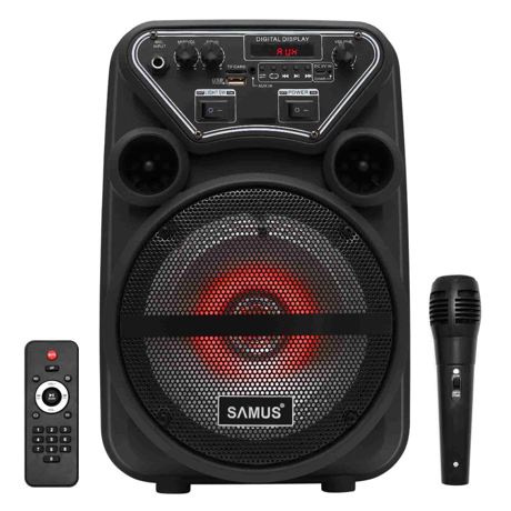 Boxa portabila Samus Dance 6, 20W, Radio, Bluetooth, Microfon, Telecomanda, Negru