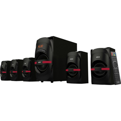 Sistem boxe AKAI HT014A- 5086F, 5.1, Bluetooth, USB, SD CARD, 5x 12W, Negru 
