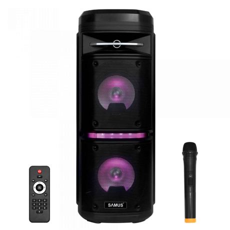 Boxa portabila Samus Ibiza 6.5, 70W, Radio, Bluetooth, Microfon, Telecomanda, Negru