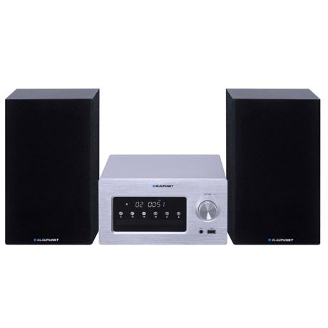 Microsistem audio Blaupunkt MS70BT, 120 W, CD, AUX, USB, Radio, Bluetooth, Telecomanda, Negru/Argintiu