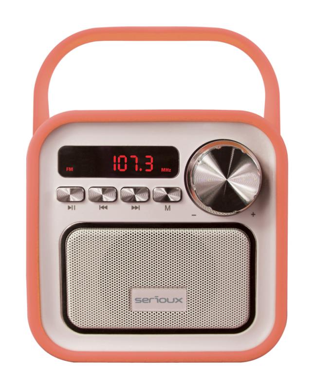 Boxa bluetooth Serioux, portabila, Joy, 5W, telecomanda, hands free, portocaliu