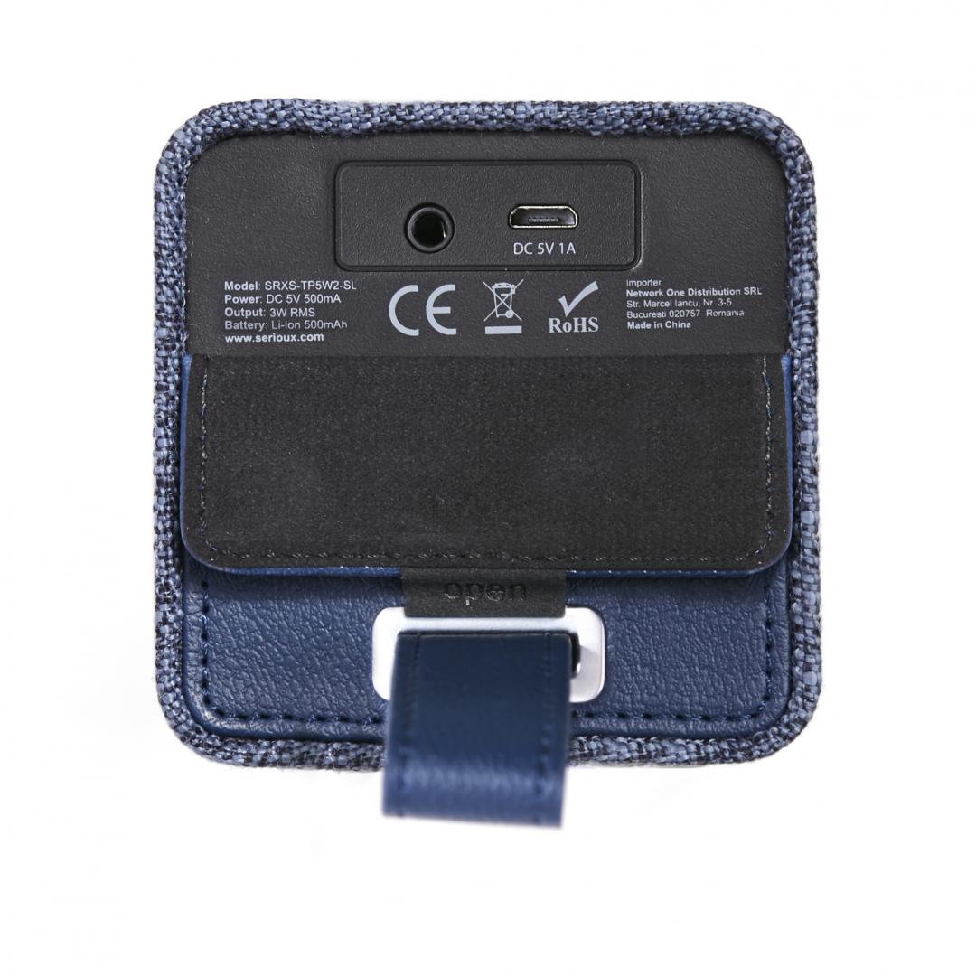 Boxa portabila bluetooth Serioux, WAVE CUBE 3W, albastru