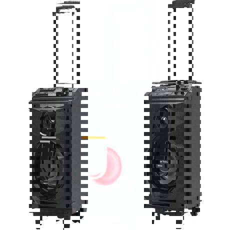 Boxa trolley Serioux SRXTSLY40W, 40W RMS, Bluetooth, USB, SD, Radio FM, AUX, PC in, Port microfon + chitara, Display LED, Microfon inclus, Negru