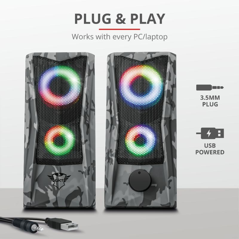 Boxe Stereo Trust GXT 606 Javv RGB-Illuminated 2.0 Speaker Set