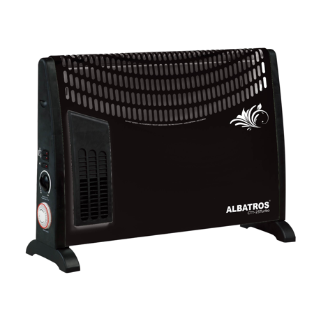 Convector electric Albatros CTT-25TURBO, 2000 W, Termostat reglabil, 3 trepte de putere, Functie Turbo, Timer, Negru