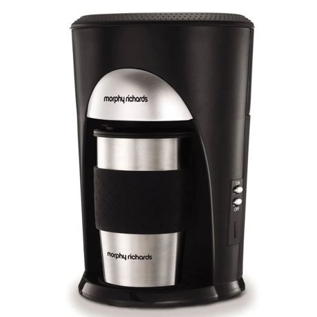 Cafetiera Morphy Richards Coffee On The Go 162740EERROM, 0.3l, Cana termica de calatorie, Oprire automata, Negru/Cupru
