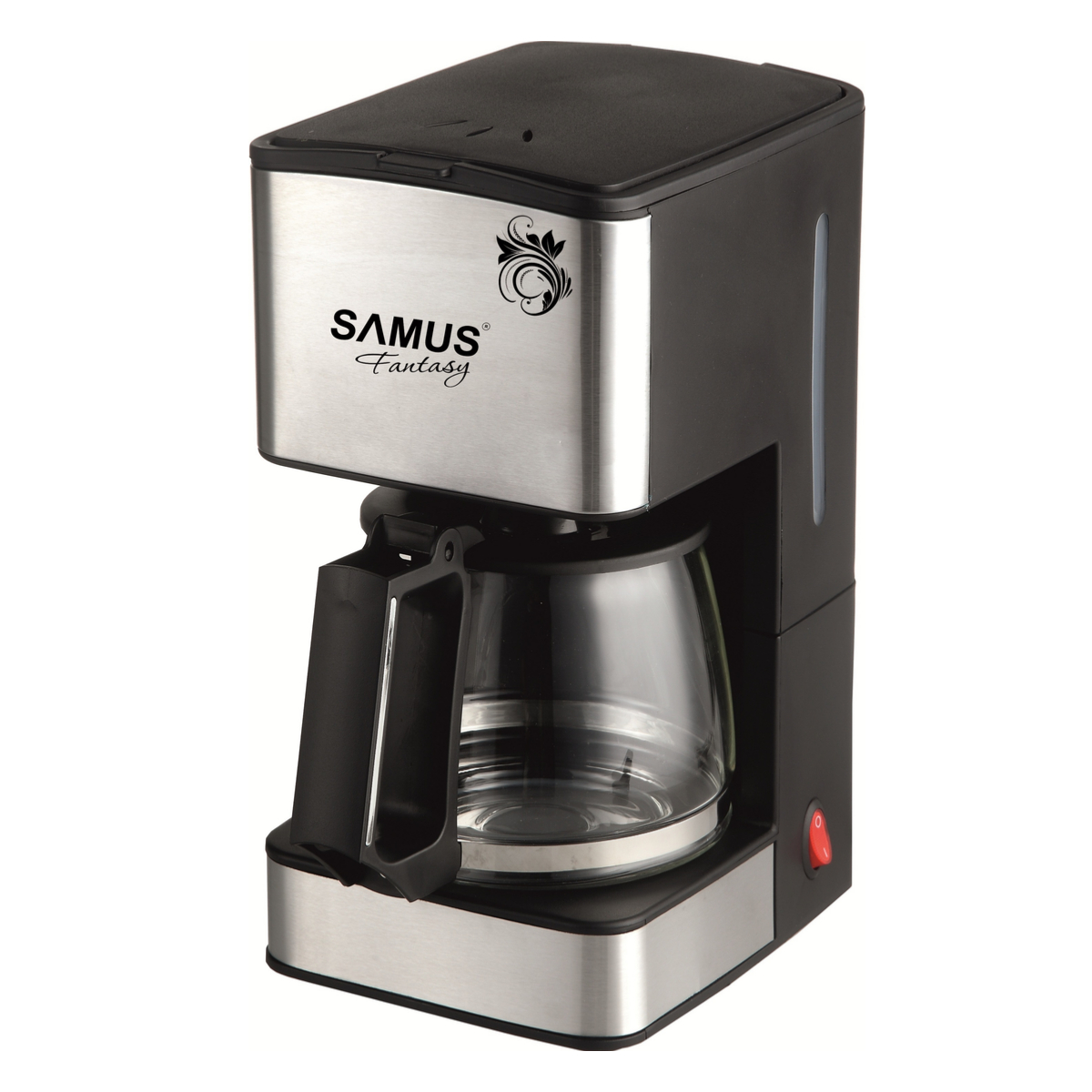 Cafetiera Samus Fantasy, 680 W, 6-8 ceşti, 0.8 L, Funcţie anti-picurare, Negru/Ornament inox