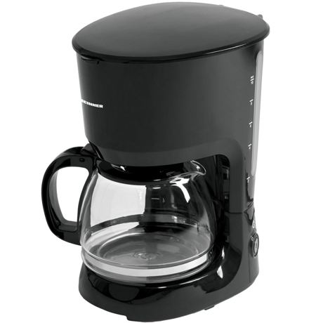 Cafetiera Heinner HCM-750BK, 750W, 1.25L, Anti-picurare, Mentinere cald, Negru