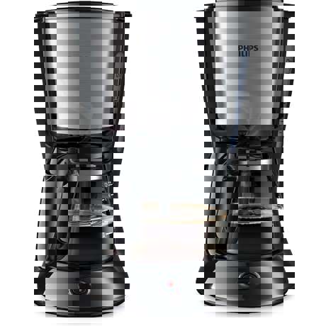 Cafetiera Philips Daily Collection HD7435/20, AromaSwirl, 700 W, 600 ml, Negru/Inox
