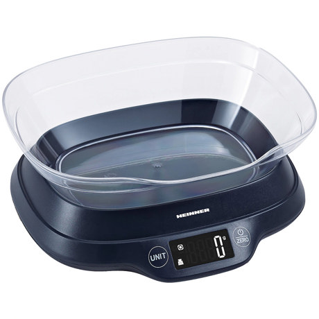 Cantar de bucatarie cu bol Heinner Linnen HKSB-TC5P, 5 kg, Control Touch, Gradare 1 g, Functie tara, Functie cantarire lichide, Bol plastic, Negru
