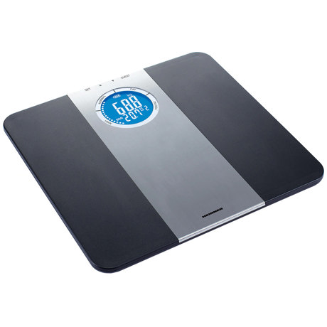 Cantar corporal de diagnostic Heinner Thorinne HDS-150BKSL, 150 kg, Display, Gradare 50 g, Memorie 8 persoane, Platforma inox/plastic