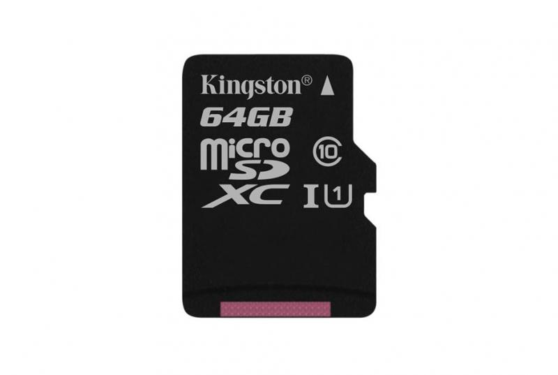 Card de memorie MicroSDXC Kingston, 64GB, Clasa 10 UHS-I, R/W 80/10 MB/s, fara adaptor SD
