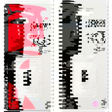 Card de Memorie Kingston microSDHC 16GB Class4 Single Pack, cu adaptor