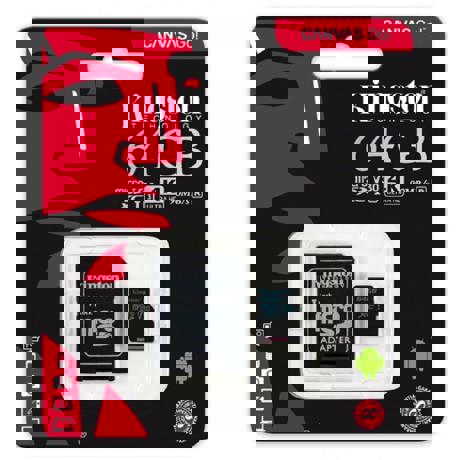 Card de Memorie MicroSDXC Kingston, 64GB, CLASS 10 UHS-I, 45/10 MB/s, adaptor SD