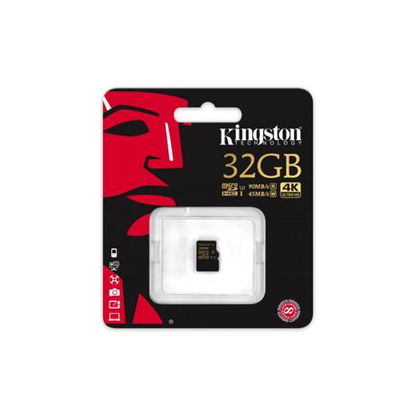 Micro SD Card Kingston, 32GB, U3 UHS-I, R/W 90/45 MB/s, fara adaptor SD