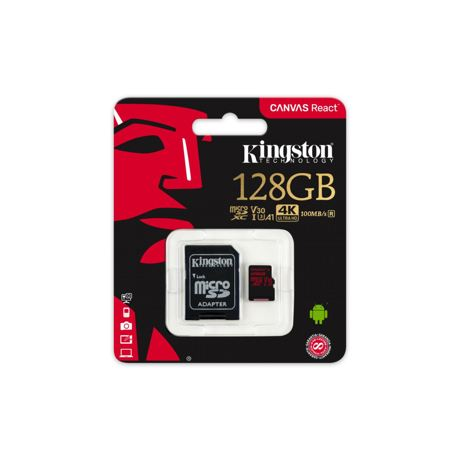 Card de Memorie MicroSDXC Kingston, 128GB, CLASS 10 UHS-I, 100/80 MB/s