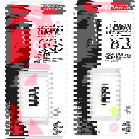 Card de Memorie MicroSDHC Kingston Canvas Select 80R, 16GB, Clasa 10 UHS-I, 80/10 MB/s