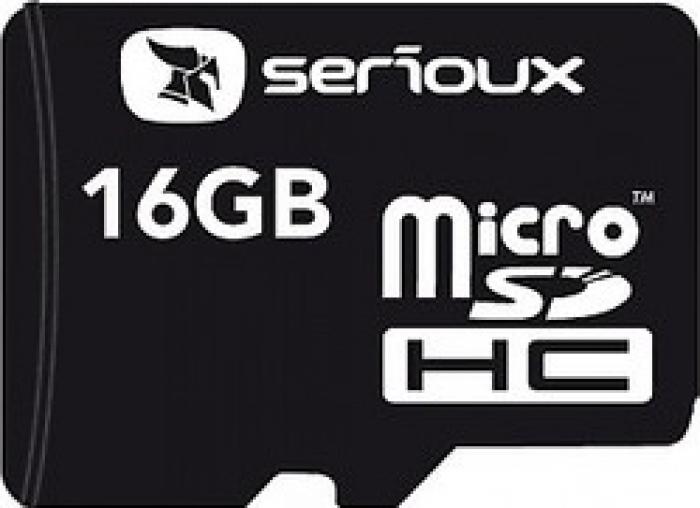 Micro Secure Digital Card Serioux, 16GB, SFTF16AC10, Clasa 10, cu adaptor SDHC 
