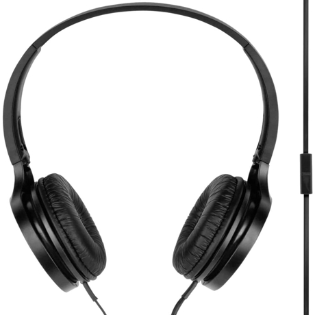 Casti cu banda Panasonic RP-HF100ME-K, Microfon, Negru