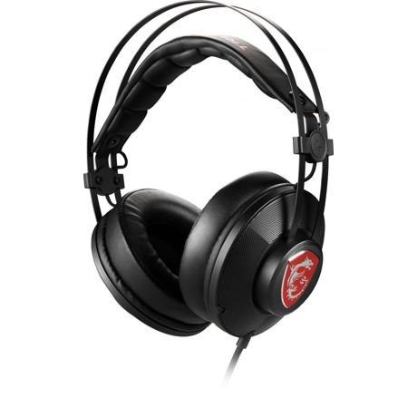 Casti gaming cu microfon MSI, Jack 3.5mm, Volum pe cablu, Negru