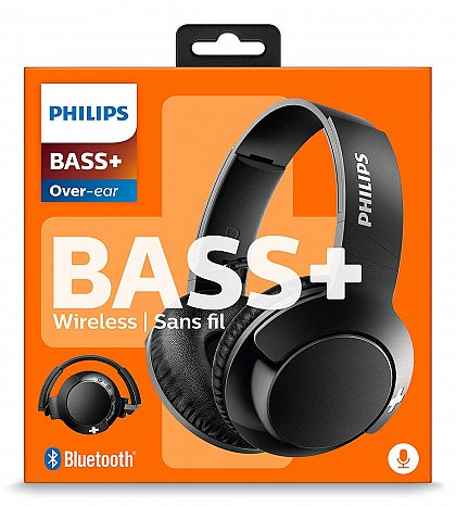 Casti audio wireless Philips Bass+ SHB3175BK/00, Bluetooth v4.1, microfon, Negru