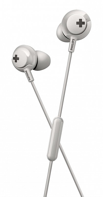 Casti audio Philips SHE4305WT/00, intraauriculare, microfon, cablu 1.2m, Alb