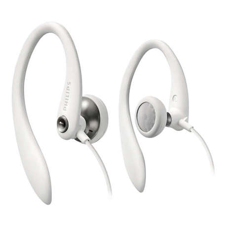 Casti sport Philips SHS3300WT/10, cablu 1.2m, Alb