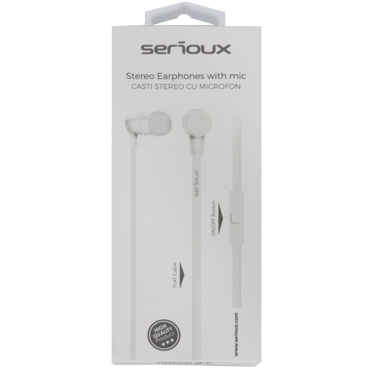 Casti cu microfon Serioux, in-ear, SRXA-HDPHWHT