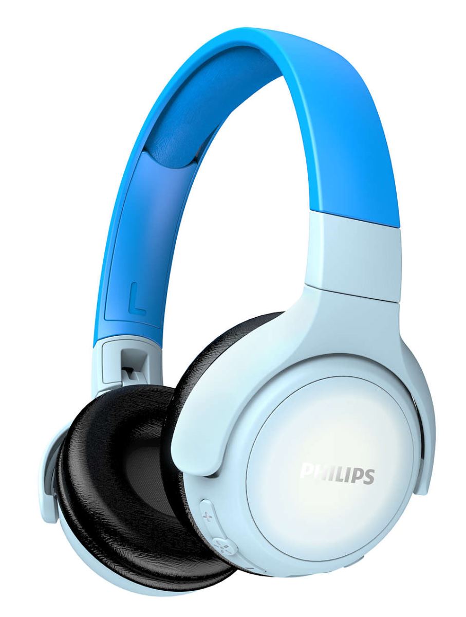 Casti audio wireless pentru copii Philips TAKH402BL/00, Bluetooth v5.0, microfon, redare 20h, Albastru