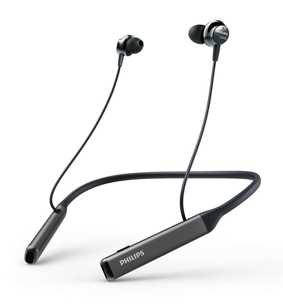 Casti audio wireless Philips TAPN505BK/00, Bluetooth v5.0, Hi-Res Audio, microfon, redare 14 ore, Negru